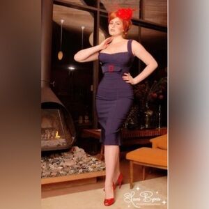Pinup Couture wiggle dress navy/red size L